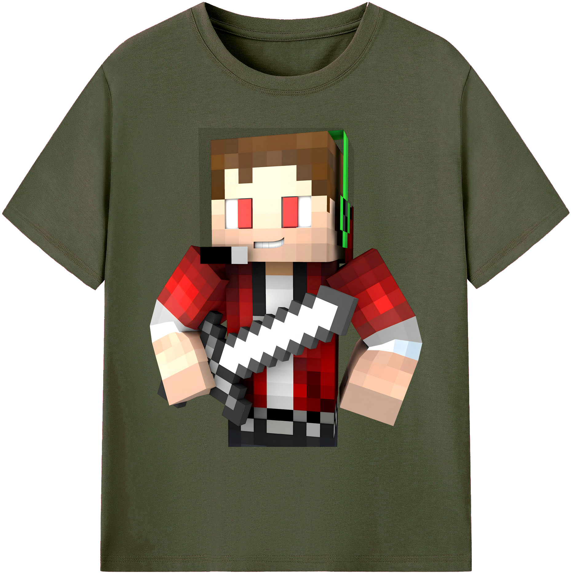 （画像用） マインクラフト ブロックの世界 Minecraft MC Block world 綿100％ メンズ半袖Tシャツ｜肌触りやわらか＆通気性